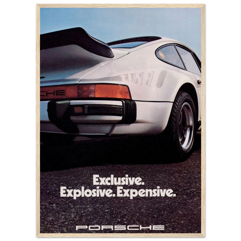 Porsche - Exclusive, Explosive, Expensive Vintage Poster