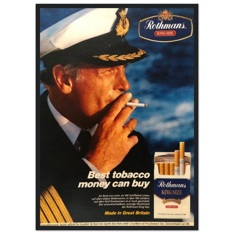 Rothmans King Size Best Tobacco Money Can Buy Vintage Poster Ad