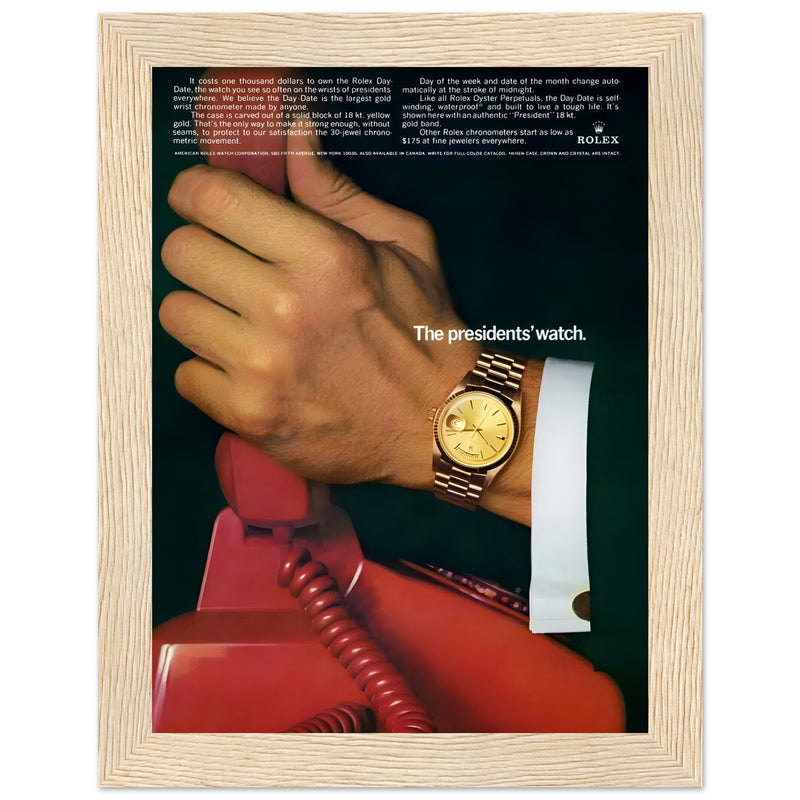 Rolex Day-Date The President's Watch Vintage Poster Ad