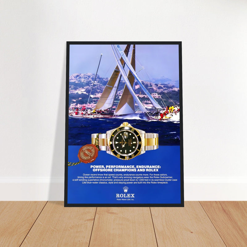 Rolex Submariner Offshore Champions Vintage Poster Ad