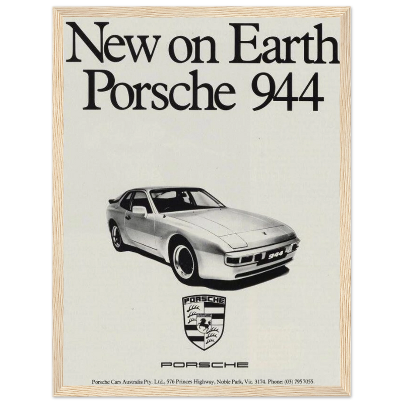 Porsche 944 New on Earth Vintage Poster Ad