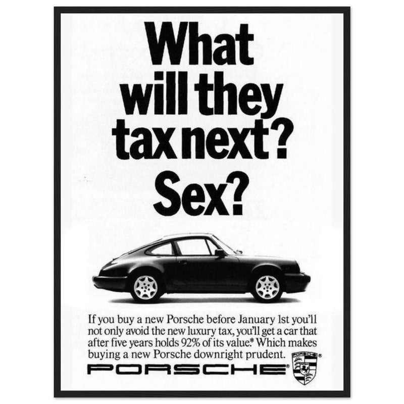 Porsche Tax Vintage Poster Ad