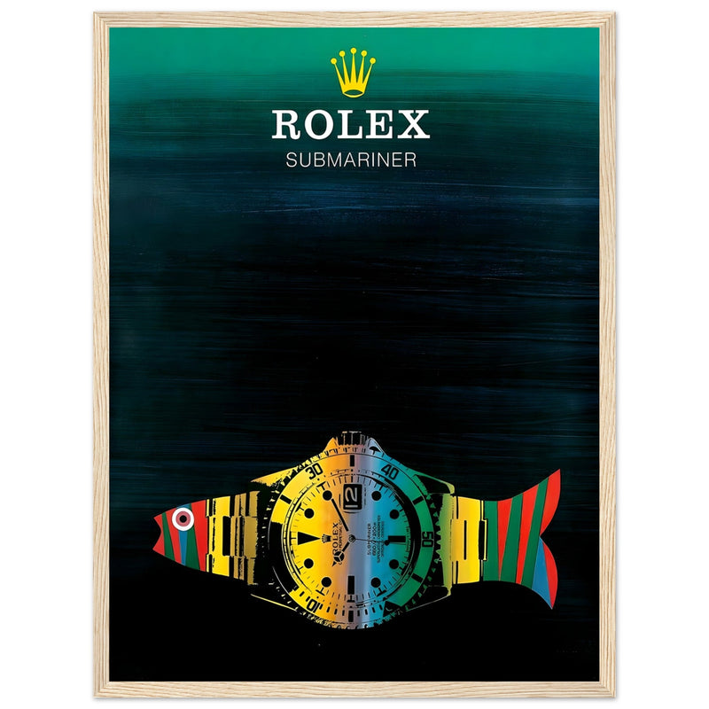 Rolex Submariner Fish Vintage Poster Ad - Premium Matte Paper