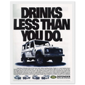 Land Rover Defender Drinks Less Than You Do Vintage Poster Ad