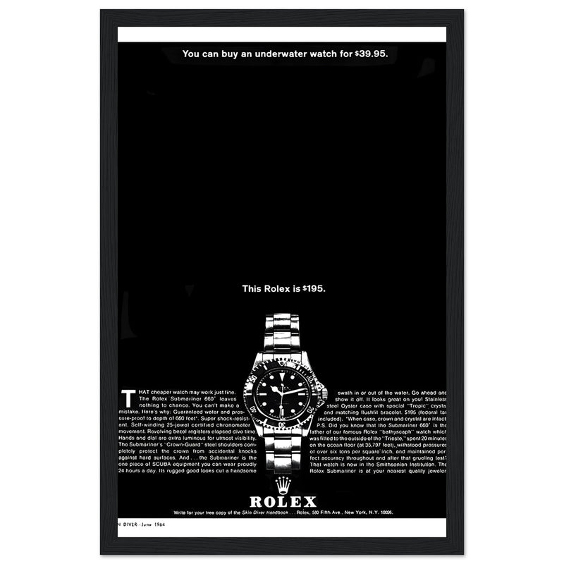 Rolex Submariner Vintage Poster Ad