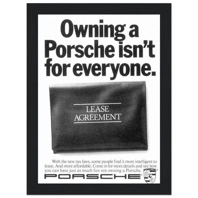 Porsche - It's not for everyone Vintage Poster Ad