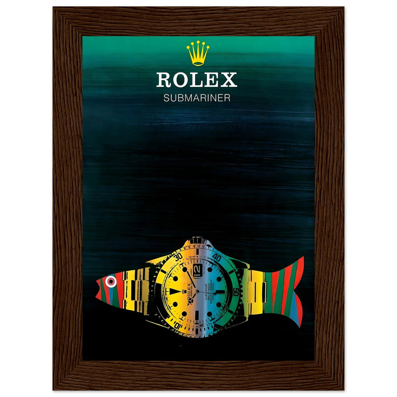 Rolex Submariner Fish Vintage Poster Ad - Premium Matte Paper