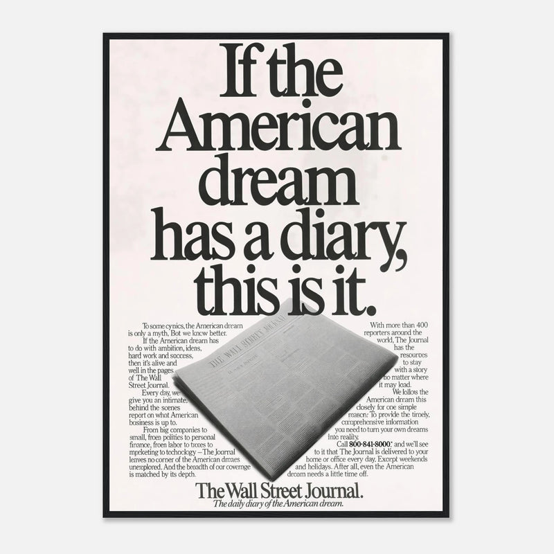 Wall Street Journal Vintage Poster Ad - American Dream Diary