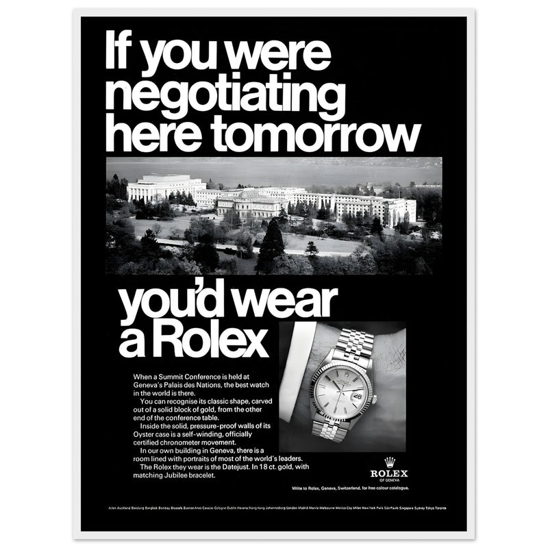Rolex Datejust Geneva Vintage Poster Ad