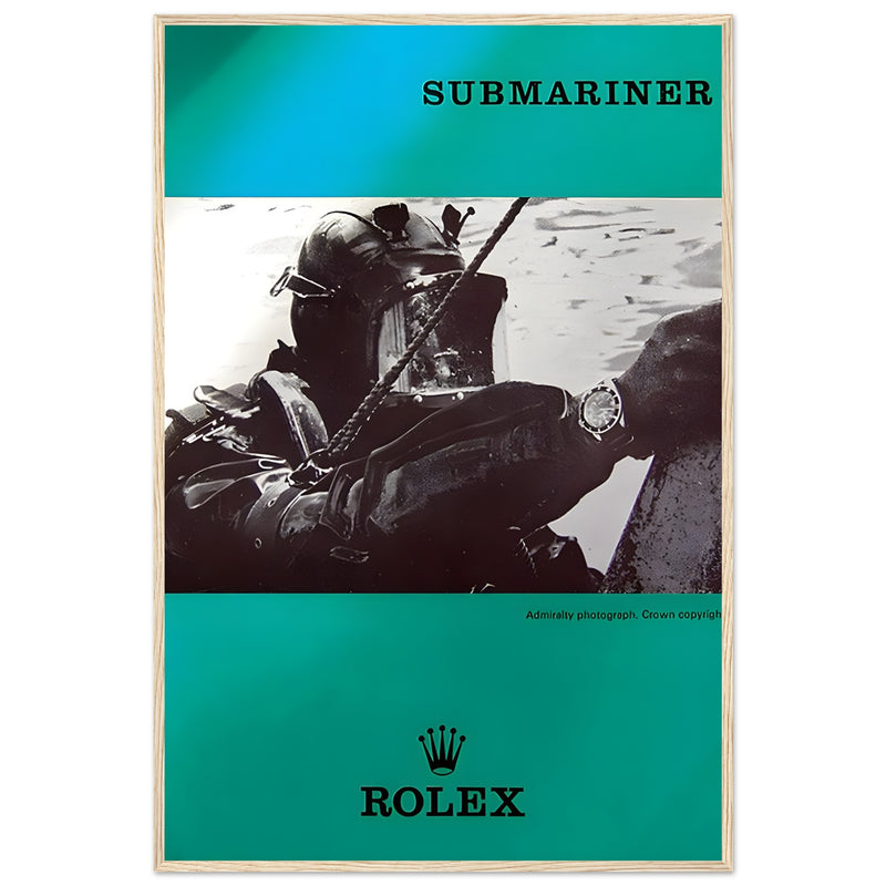 Rolex Submariner Diver Vintage Poster Ad