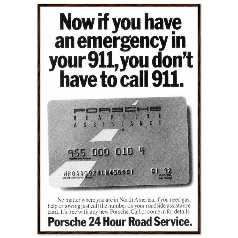 Porche 24 Road Assistance Vintage Poster Ad