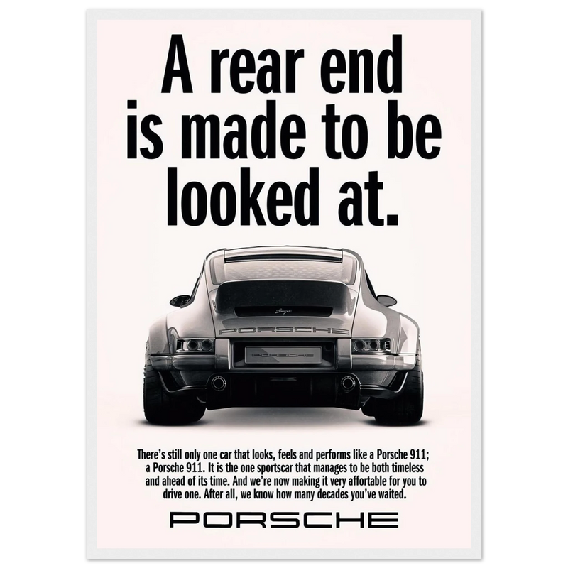 Porsche 911 Vintage Poster - Rear End