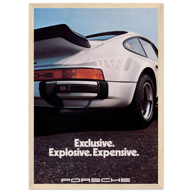 Porsche - Exclusive, Explosive, Expensive Vintage Poster