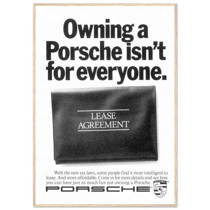 Porsche - It's not for everyone Vintage Poster Ad