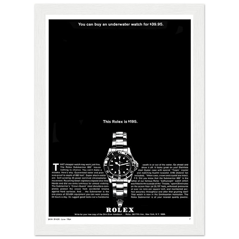 Rolex Submariner Vintage Poster Ad