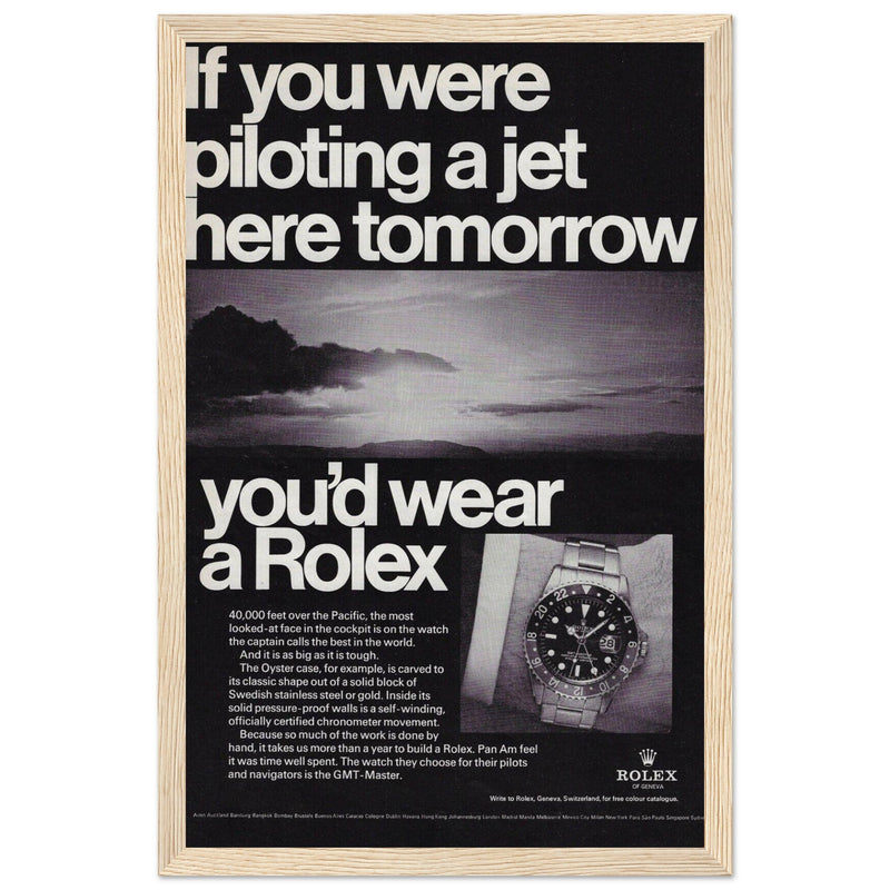 Rolex Jet Pilot Vintage Poster Ad