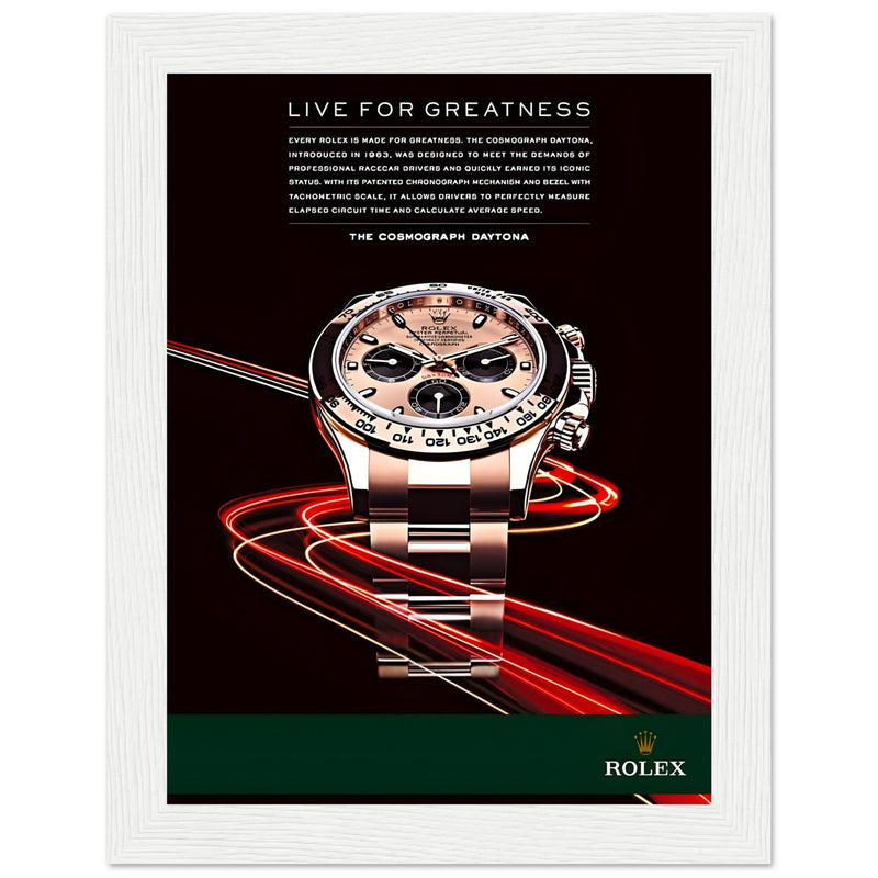 Rolex Live For Greatness Vintage Poster Ad