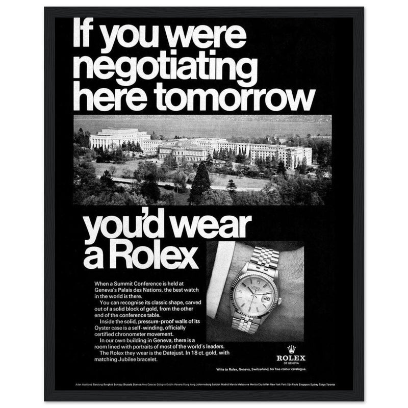 Rolex Datejust Geneva Vintage Poster Ad