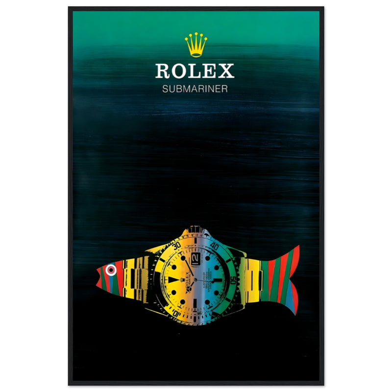 Rolex Submariner Fish Vintage Poster Ad - Premium Matte Paper