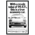 Porsche 99% Resale Price - Vintage Ad Poster