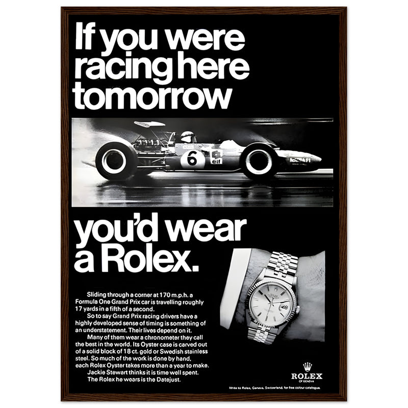 Rolex Racing Vintage Poster Ad