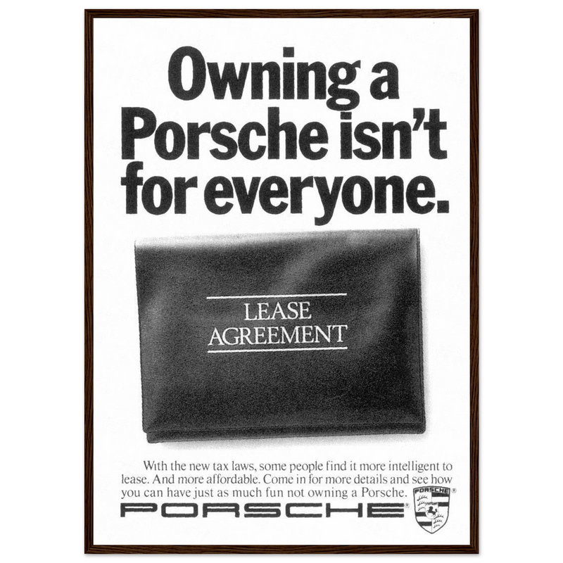 Porsche - It's not for everyone Vintage Poster Ad