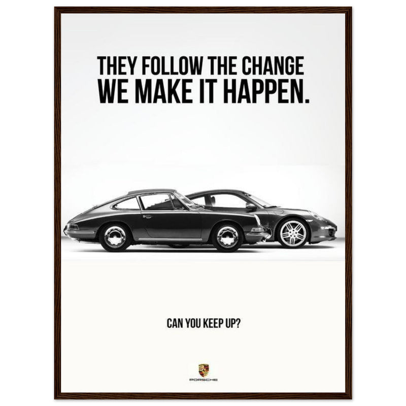 Porsche Can You Keep Up Vintage Poster Ad