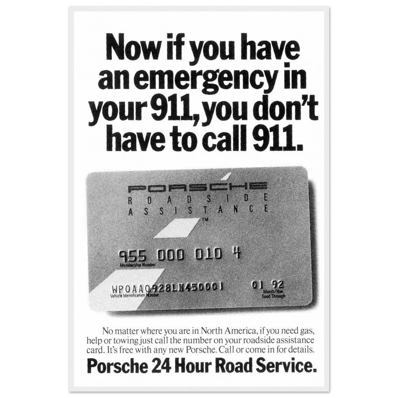 Porche 24 Road Assistance Vintage Poster Ad