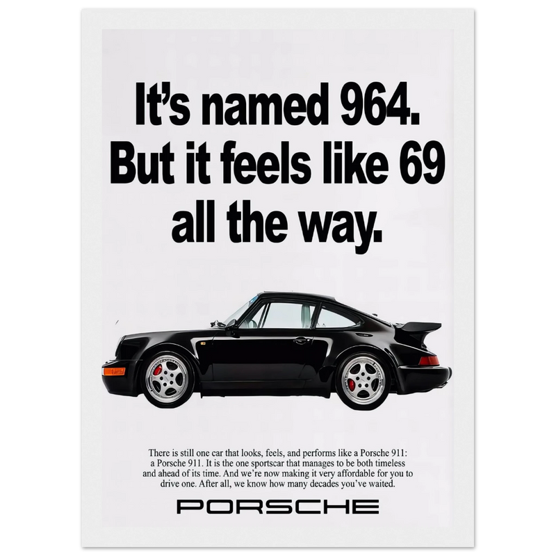 Porsche 964 - 69 Vintage Ad Poster