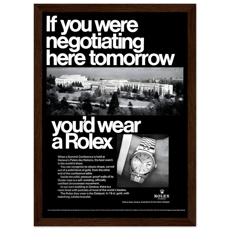 Rolex Datejust Geneva Vintage Poster Ad