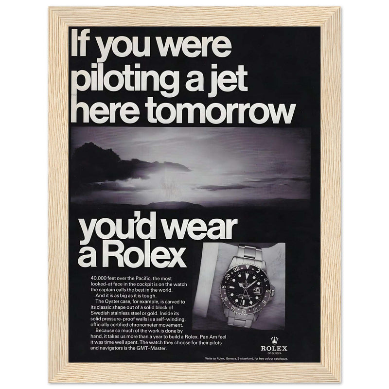 Rolex Jet Pilot Vintage Poster Ad
