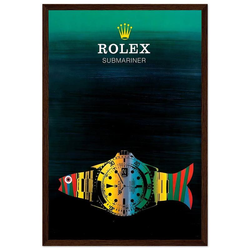 Rolex Submariner Fish Vintage Poster Ad - Premium Matte Paper