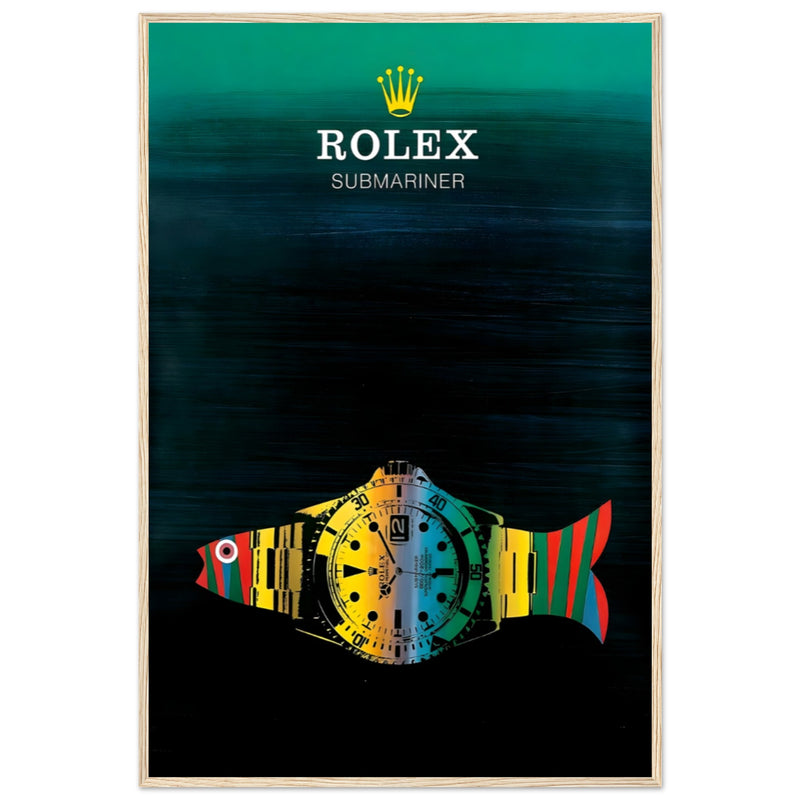 Rolex Submariner Fish Vintage Poster Ad - Premium Matte Paper