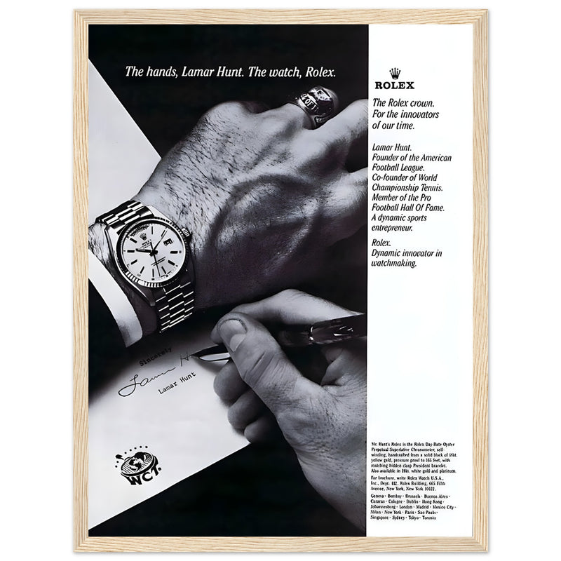 Rolex Lamar Hunt Vintage Poster Ad