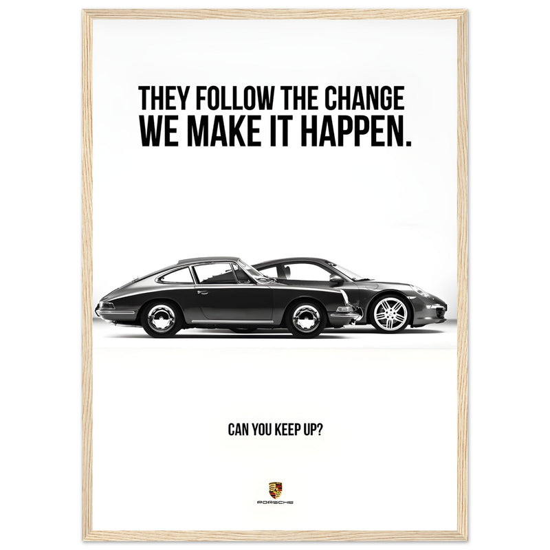 Porsche Can You Keep Up Vintage Poster Ad
