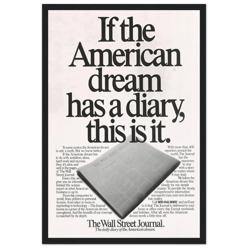Wall Street Journal Vintage Poster Ad - American Dream Diary