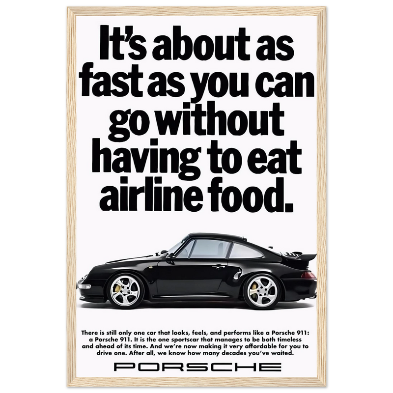 Porsche 911 Vintage Poster - Airline Food