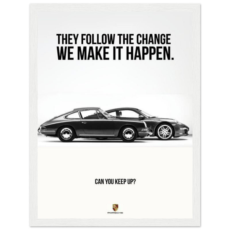 Porsche Can You Keep Up Vintage Poster Ad