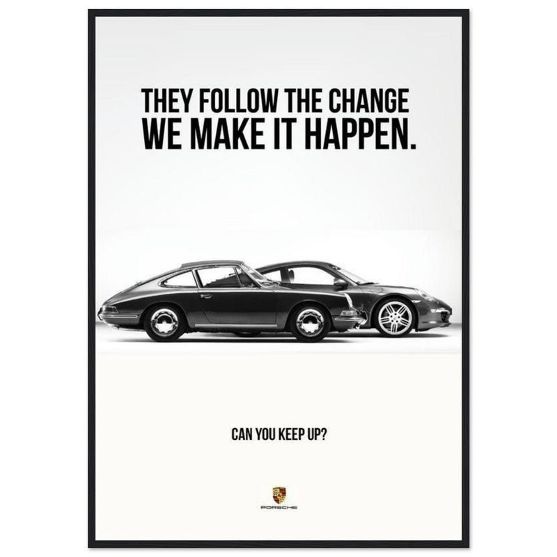 Porsche Can You Keep Up Vintage Poster Ad