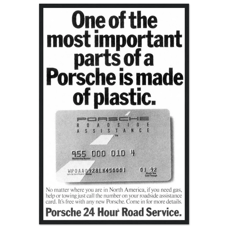 Porsche - 24 Hour Road Service Vintage Poster Ad