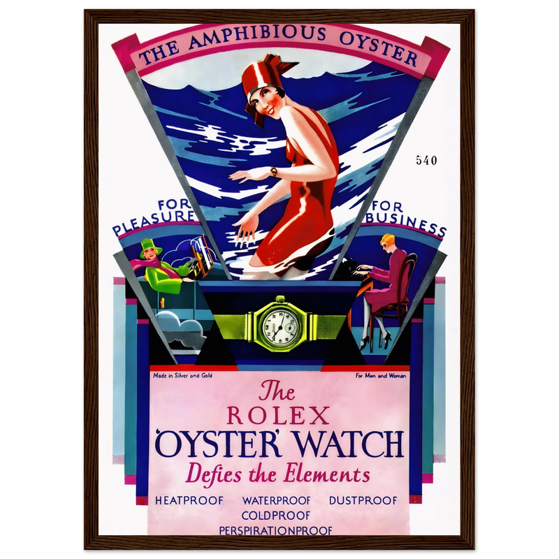Rolex Amphibious Oyster Vintage Poster