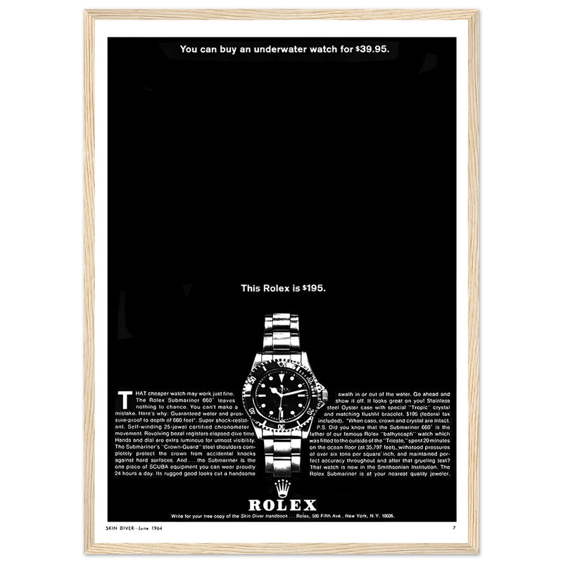 Rolex Submariner Vintage Poster Ad