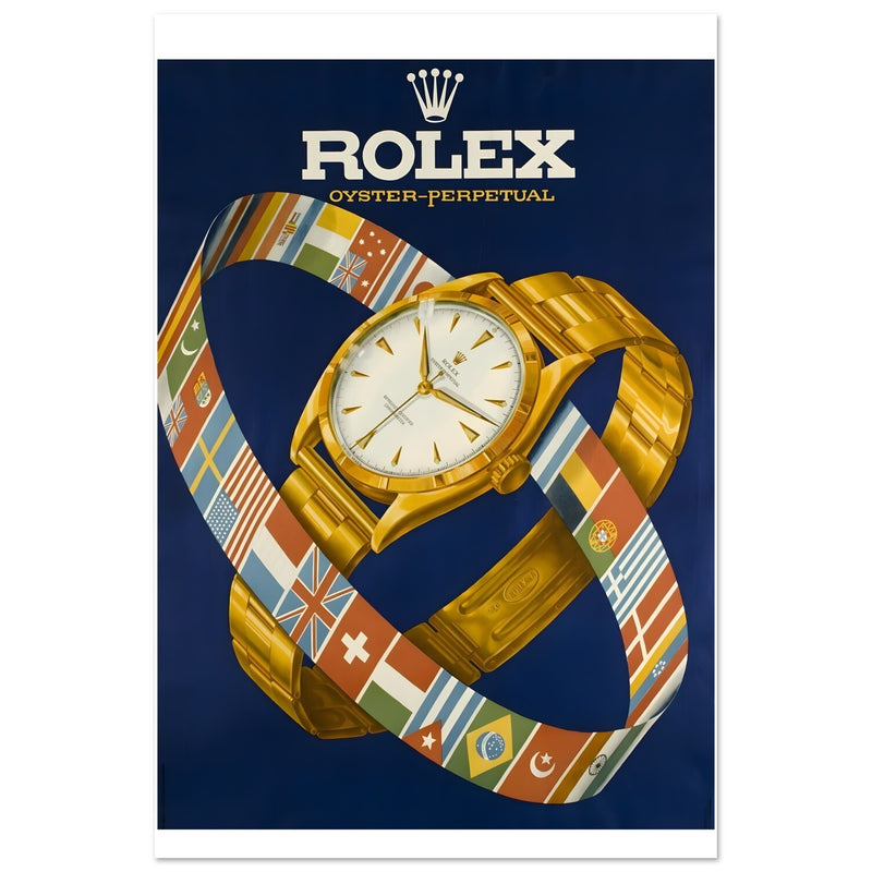Rolex Advertising Golden Age Oyster Perpetual Vintage Poster