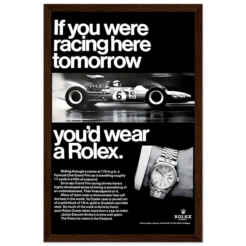 Rolex Racing Vintage Poster Ad