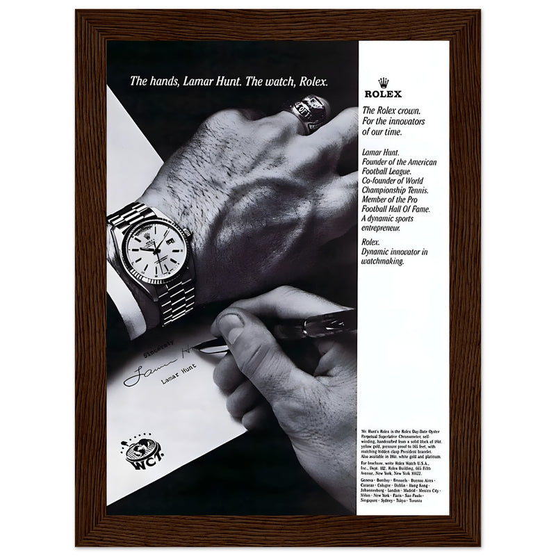 Rolex Lamar Hunt Vintage Poster Ad