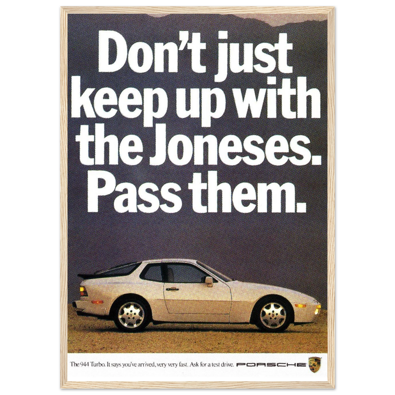 Porsche Turbo 944 Vintage Ad Poster