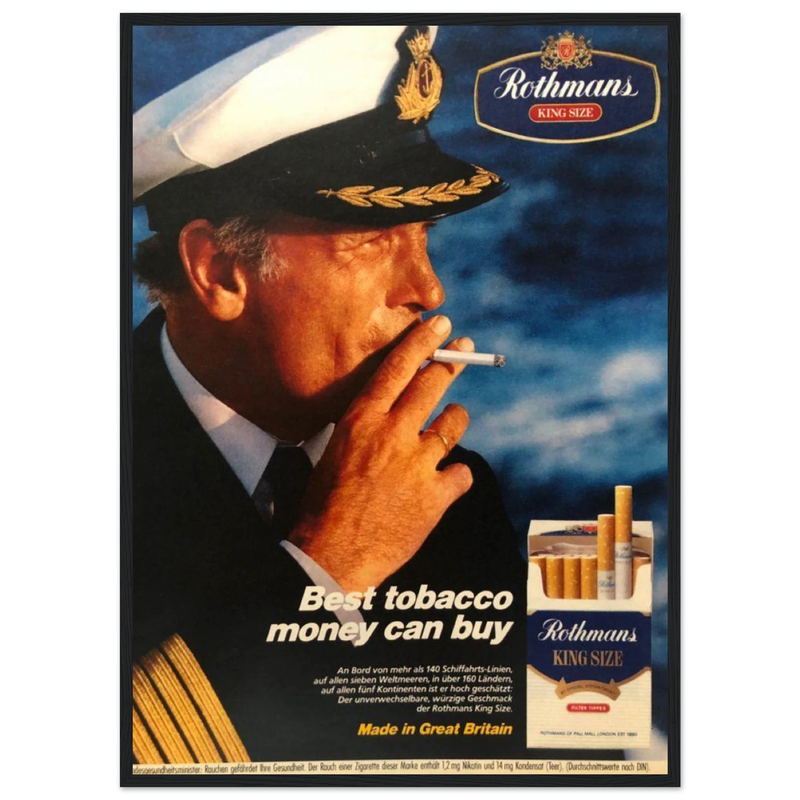 Rothmans King Size Best Tobacco Money Can Buy Vintage Poster Ad