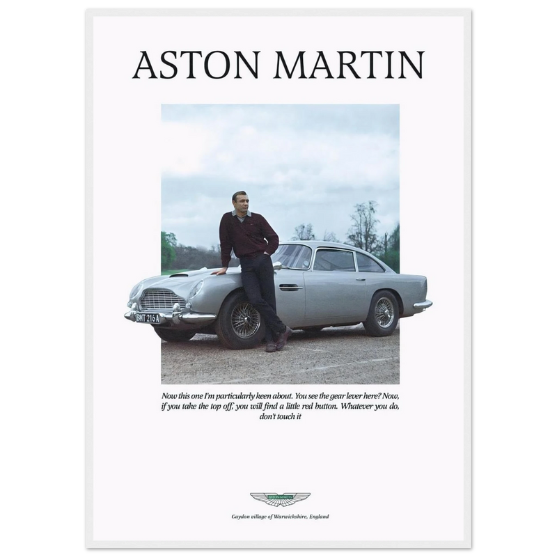 Aston Martin Vintage Poster Ad - 1964 James Bond Goldfinger