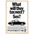 Porsche Tax Vintage Poster Ad
