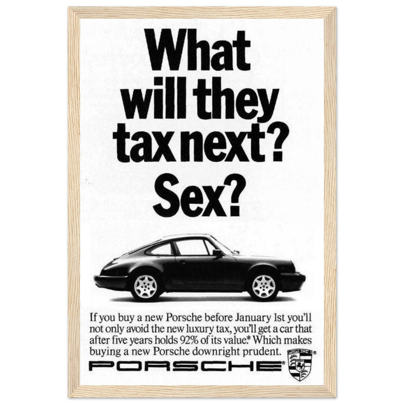 Porsche Tax Vintage Poster Ad